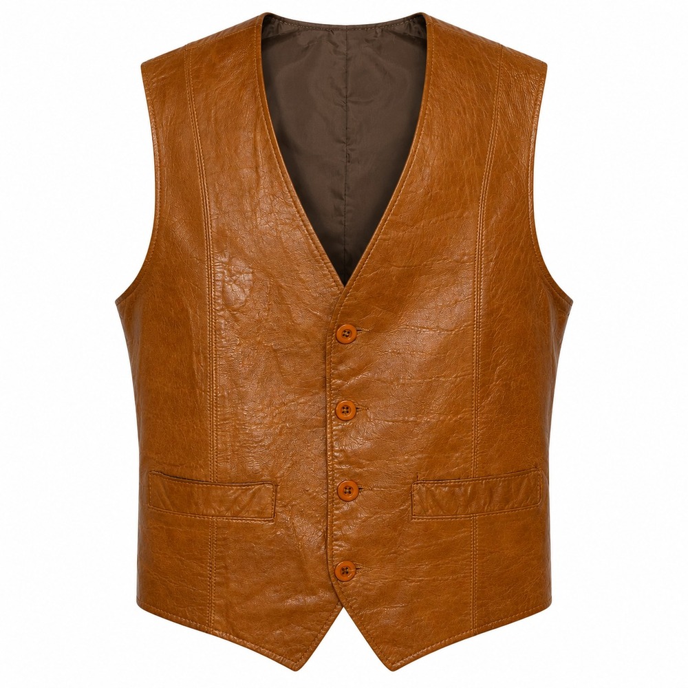 Vintage Western Leather Vest Womens Size Medium Cowboycore Americana Boho Rustic